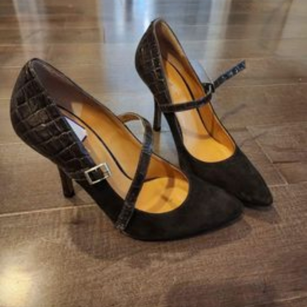 Nine West Brown Suede/Snake Heels